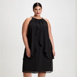 Beaded Halter Neck Chiffon Dress - LAURA